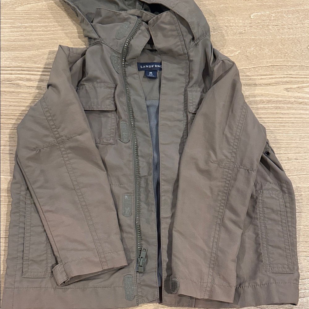 Lands' End Green/Gray Hooded Jacket